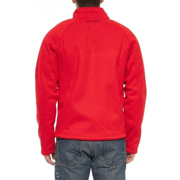 Spyder Men's Full- Zip Waffle Knit Jacket, Red S - Picture 2 of 2